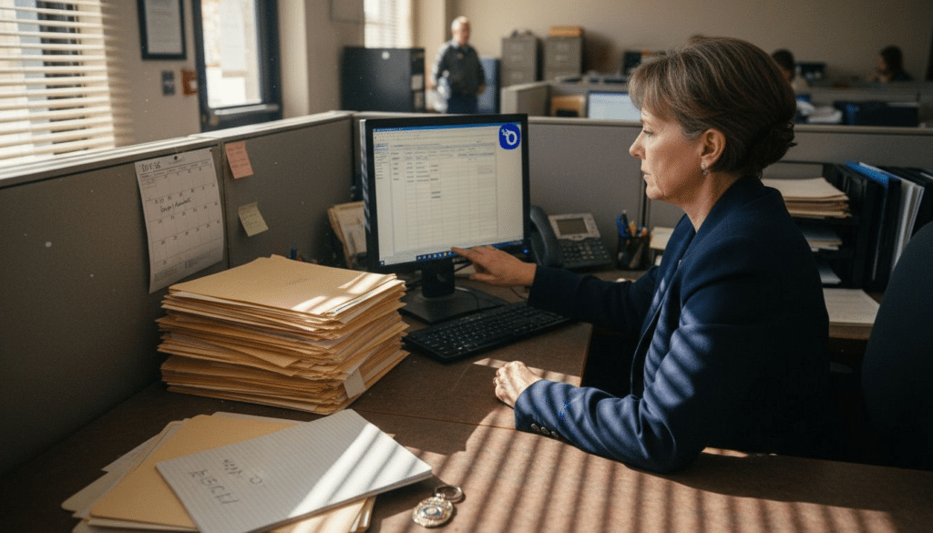 Recruiter reviews applicant vetting workflow