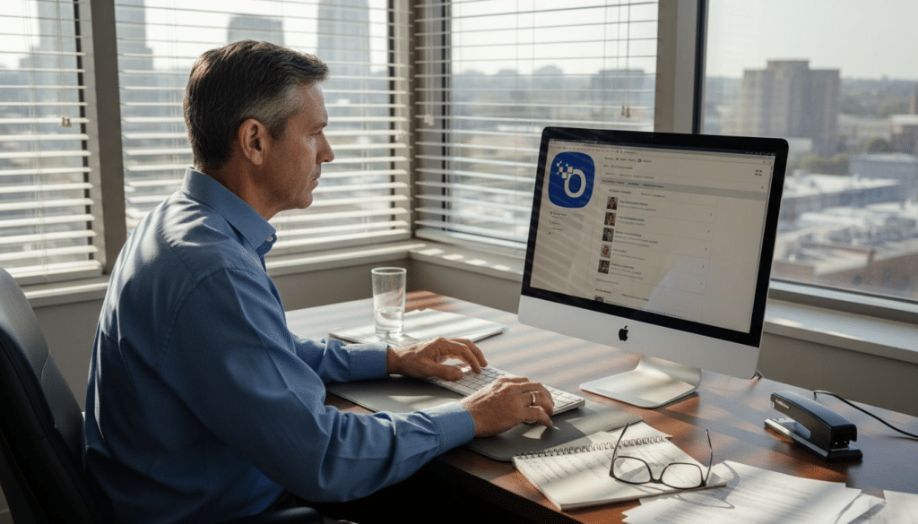 HR manager reviewing applicant profiles