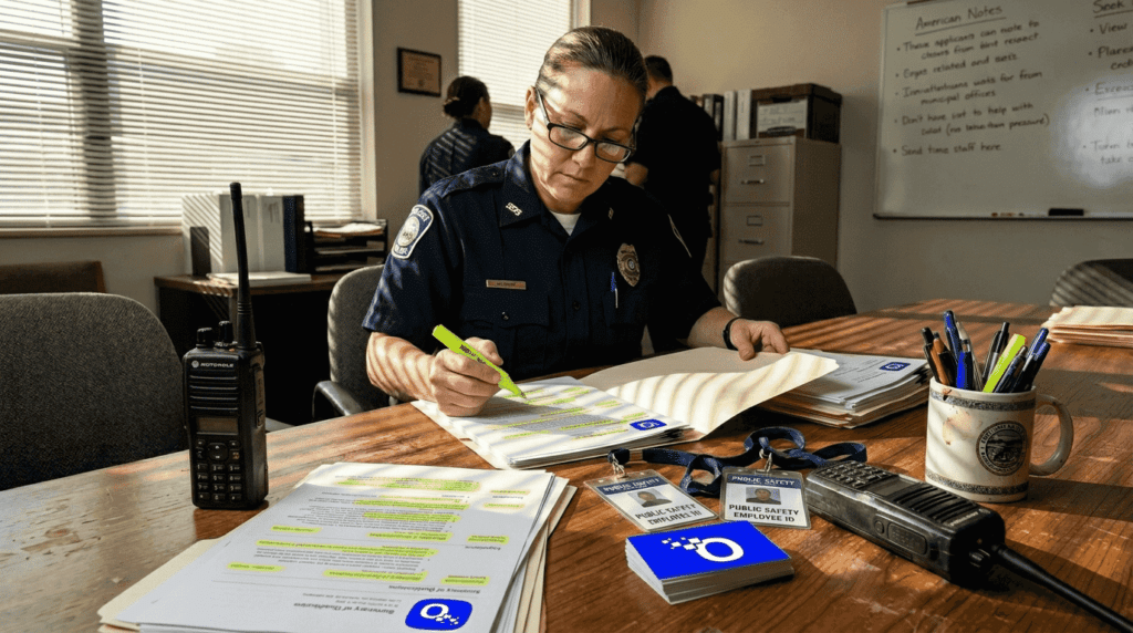 HR manager checks public safety applications
