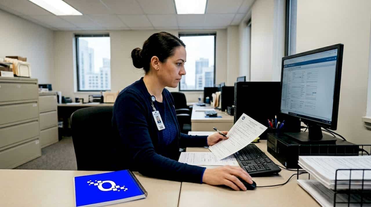 Coordinator reviewing volunteer safety applications