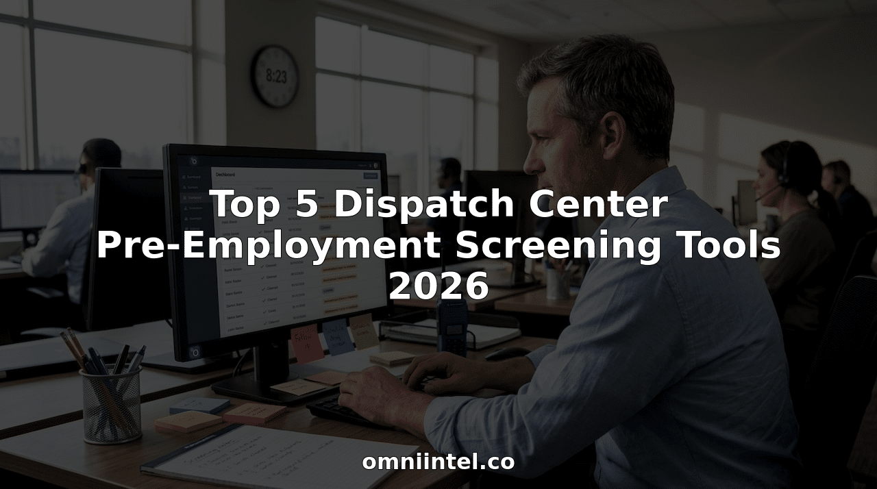 Dispatch center manager reviewing screening tools at desk