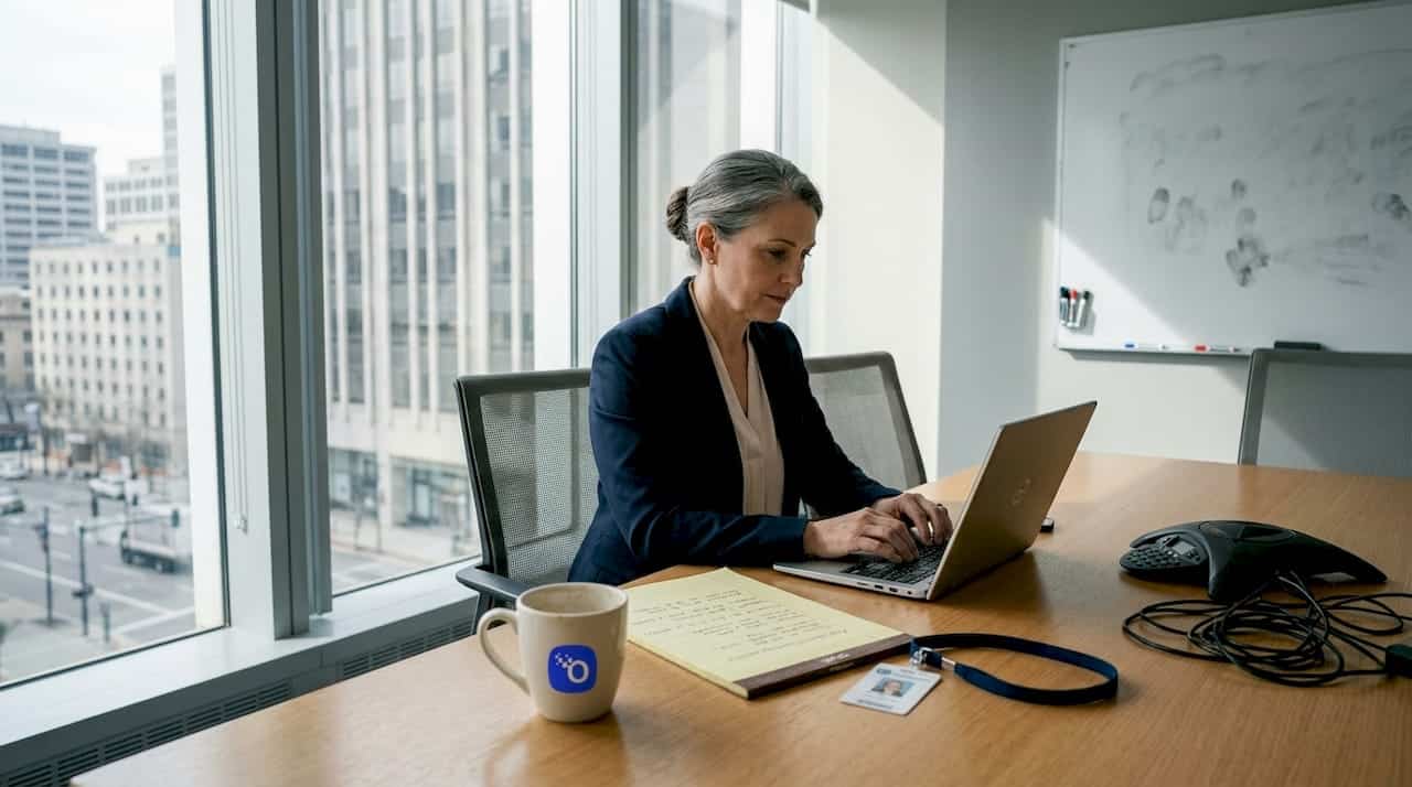 HR manager working on hiring compliance forms