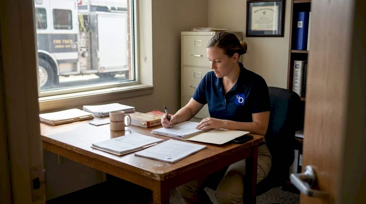 Recruitment officer reviewing candidate applications