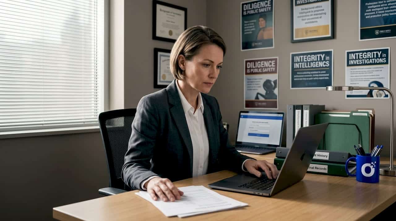 HR professional reviewing background checks