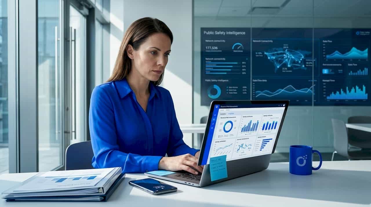 HR professional monitoring employee data in office