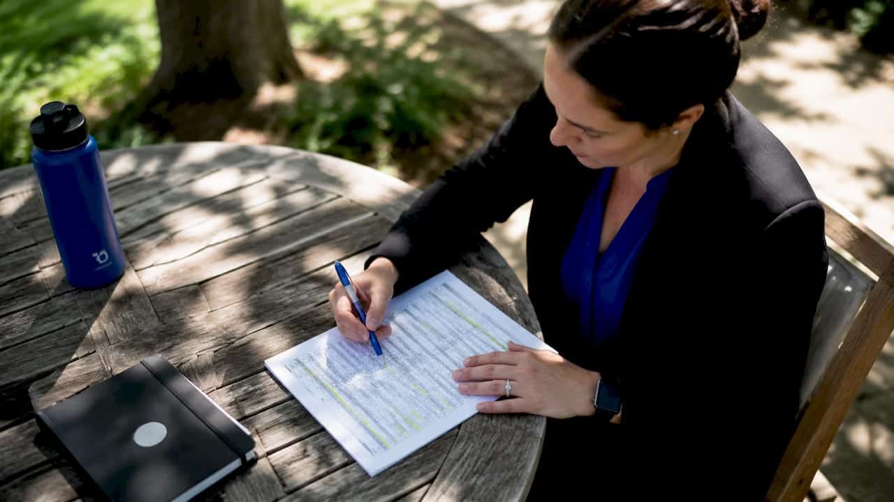 HR manager reviewing qualified candidate list