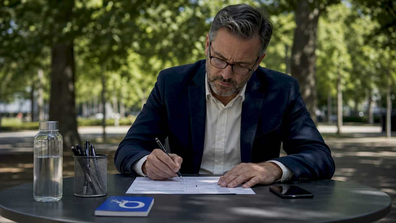 Recruitment officer reviewing candidate scores