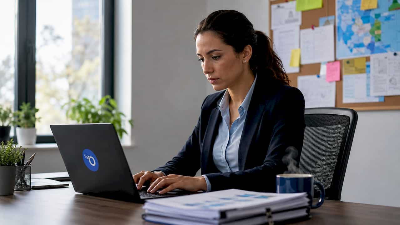Analyst monitoring data in public safety center