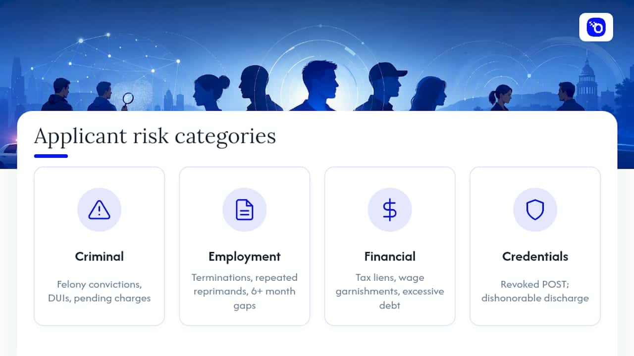 Diagram of background check risk factor categories