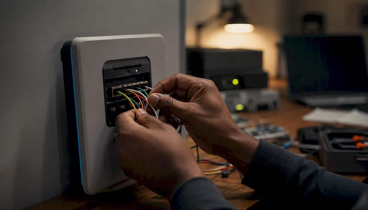 Investigator hands wiring security token for monitoring