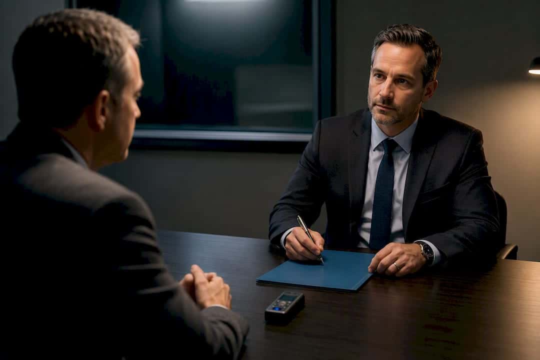 Investigator conducting a police reference interview